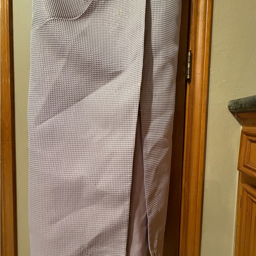Kay Unger Textured Gray Pencil Skirt